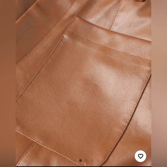 NWT Cider Brown Faux Leather Wide Leg Pants size M - Picture 3 of 7